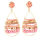 Bohemian natural stone geometric rice bead earrings ladies creative hand-woven earrings jewelry