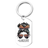 20 styles Stainless steel printing pattern Keychain 49mmX28mm