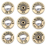 20MM bullet metal shell buttons with Alloy backing snap buttons  WINCHESTER 12 20 28 GA