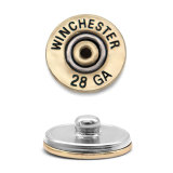 20MM bullet metal shell buttons with Alloy backing snap buttons  WINCHESTER 12 20 28 GA