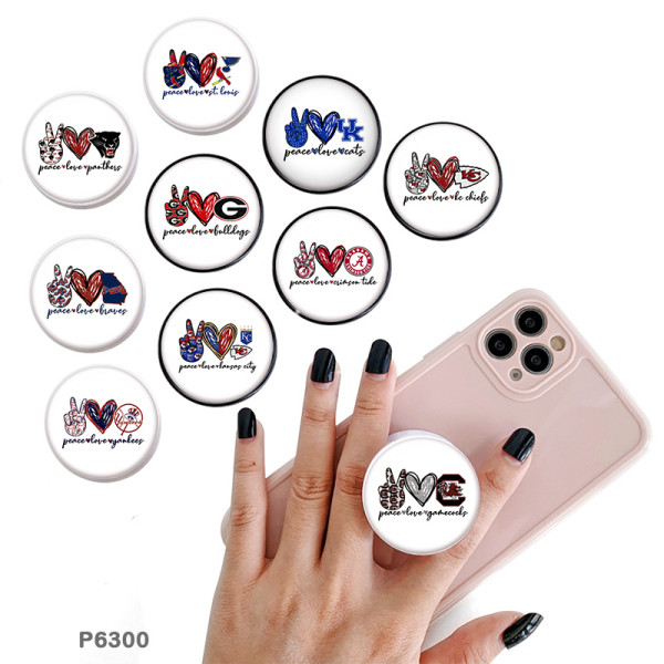 Love Team sports logo The mobile phone holder Painted phone sockets with a black or white print pattern base