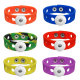 18cm kid junior style bracelet with 15mm width colorful silicone stretch fit 20mm snap button