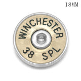 18MM bullet metal shell buttons with Alloy backing snap buttons  WINCHESTER 45 AUTO 38 SPL