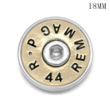 18MM bullet metal shell buttons with Alloy backing snap buttons  WINCHESTER 45 AUTO 38 SPL