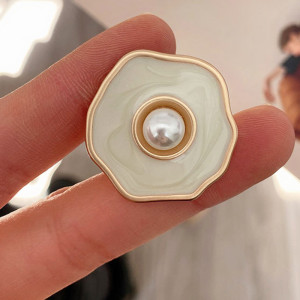 23MM irregular shape metal pearl snap Golden  Plated Metal bottom snap button