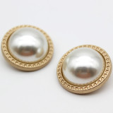20MM Round metal pearl snap Golden  Plated Metal bottom snap button