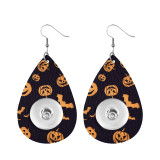 Halloween Leather snap earring fit 20MM snaps style jewelry Drop shape  earrings for women