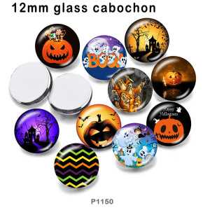 10pcs/lot Halloween  glass picture printing products of various sizes  Fridge magnet cabochon