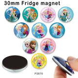 10pcs/lot  Snowman princess  princess glass picture printing products of various sizes  Fridge magnet cabochon