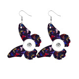 Butterfly Leather snap earring fit 20MM snaps style jewelry earrings for women