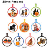 10pcs/lot Halloween  glass picture printing products of various sizes  Fridge magnet cabochon