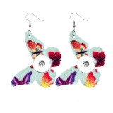 Butterfly Leather snap earring fit 20MM snaps style jewelry earrings for women