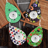 Halloween Leather snap earring fit 20MM snaps style jewelry Drop shape  earrings for women