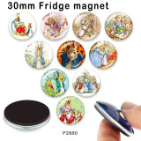 10pcs/lot  rabbit  glass picture printing products of various sizes  Fridge magnet cabochon