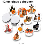 10pcs/lot Halloween  glass picture printing products of various sizes  Fridge magnet cabochon