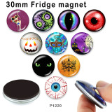 10pcs/lot  Halloween  glass picture printing products of various sizes  Fridge magnet cabochon