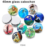 10pcs/lot  mermaid  glass picture printing products of various sizes  Fridge magnet cabochon