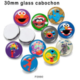 10pcs/lot  Super Smart  Cartoon  glass picture printing products of various sizes  Fridge magnet cabochon