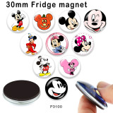 10pcs/lot  Cartoon Mickey glass picture printing products of various sizes  Fridge magnet cabochon