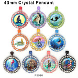 10pcs/lot  mermaid  glass picture printing products of various sizes  Fridge magnet cabochon