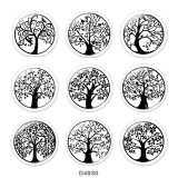 20MM Tree of life Print glass snaps buttons