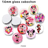 10pcs/lot  Cartoon  Mickey  glass picture printing products of various sizes  Fridge magnet cabochon