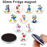 10pcs/lot  Cartoon  Donald  glass picture printing products of various sizes  Fridge magnet cabochon