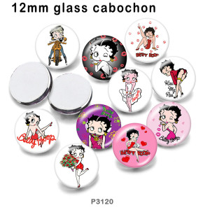 10pcs/lot  Cartoon  princess  glass picture printing products of various sizes  Fridge magnet cabochon