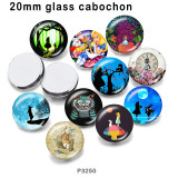 10pcs/lot  princess  girl  glass picture printing products of various sizes  Fridge magnet cabochon