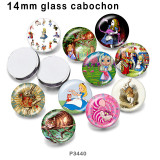 10pcs/lot  Cartoon  princess glass picture printing products of various sizes  Fridge magnet cabochon