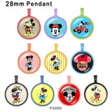 10pcs/lot  Cartoon  Mickey glass picture printing products of various sizes  Fridge magnet cabochon