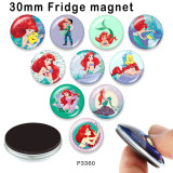 10pcs/lot  mermaid   princess  glass picture printing products of various sizes  Fridge magnet cabochon