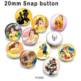 10pcs/lot  princess  glass picture printing products of various sizes  Fridge magnet cabochon
