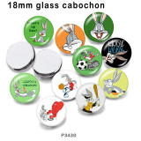 10pcs/lot  Cartoon  rabbit glass picture printing products of various sizes  Fridge magnet cabochon