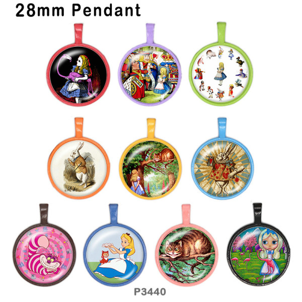 10pcs/lot  Cartoon  princess glass picture printing products of various sizes  Fridge magnet cabochon