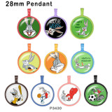 10pcs/lot  Cartoon  rabbit glass picture printing products of various sizes  Fridge magnet cabochon