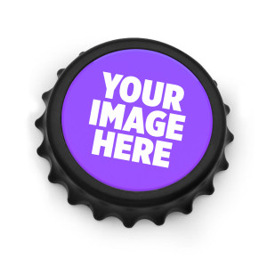 Custom designed New 7.7CM  Black bottle cap shape Photos Printing Corkscrew/Fridge Magnet