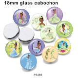 10pcs/lot  Cartoon  princess glass picture printing products of various sizes  Fridge magnet cabochon