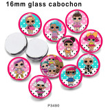 10pcs/lot  doll  glass picture printing products of various sizes  Fridge magnet cabochon