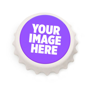 Custom designed New 7.7CM  White bottle cap shape Photos Printing Corkscrew/Fridge Magnet