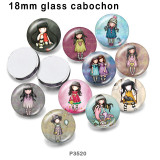 10pcs/lot  doll  glass picture printing products of various sizes  Fridge magnet cabochon