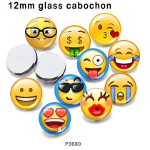 10pcs/lot  emoticon  glass picture printing products of various sizes  Fridge magnet cabochon