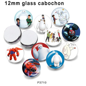 10pcs/lot  Cartoon  Big white  glass picture printing products of various sizes  Fridge magnet cabochon