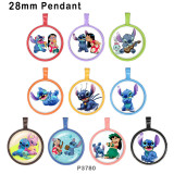 10pcs/lot  Cartoon OHANA  glass picture printing products of various sizes  Fridge magnet cabochon