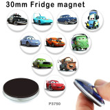 10pcs/lot  Cartoon  Car  glass picture printing products of various sizes  Fridge magnet cabochon