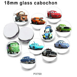 10pcs/lot  Cartoon  Car  glass picture printing products of various sizes  Fridge magnet cabochon