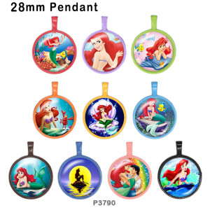 10pcs/lot  princess  glass picture printing products of various sizes  Fridge magnet cabochon