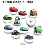 10pcs/lot  Cartoon  Car  glass picture printing products of various sizes  Fridge magnet cabochon
