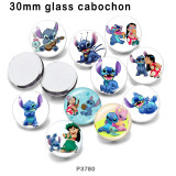 10pcs/lot  Cartoon OHANA  glass picture printing products of various sizes  Fridge magnet cabochon