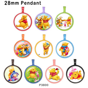 10pcs/lot  Cartoon  The bear glass picture printing products of various sizes  Fridge magnet cabochon